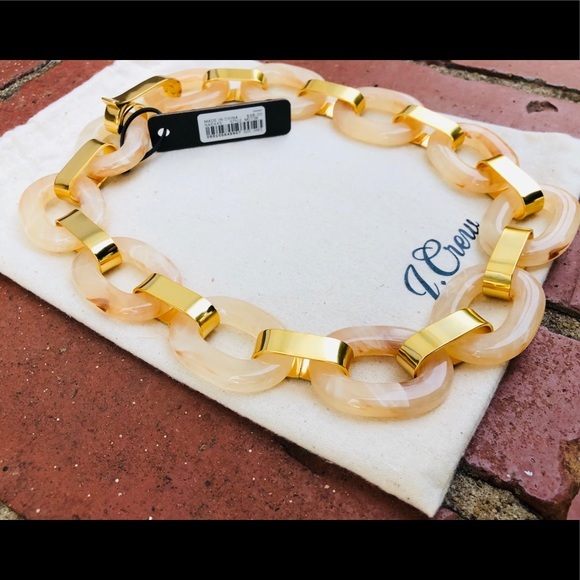 J.Crew Natural Lucite Tortoise Chain Link Necklace - Picture 7 of 7